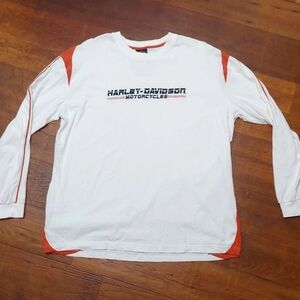 Harley-Davidson Syracuse NY White and Orange Men's Shirt